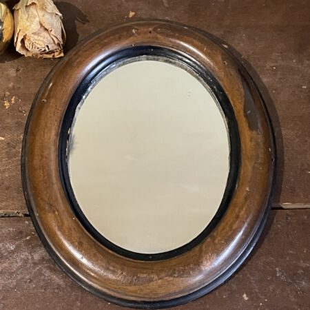 Houten Medaillon Spiegeltje 17.5 cm