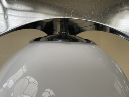 Hanglamp Verchroomde pendel witglazen bol Vintage - Afbeelding 5