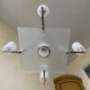 Plafondlamp Modernistisch 4 arms Mat glazen schalen en plaat Art Deco jaren 30 - Afbeelding 2