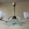 Plafondlamp Modernistisch 4 arms Mat glazen schalen en plaat Art Deco jaren 30 - Afbeelding 14