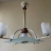 Plafondlamp Modernistisch 4 arms Mat glazen schalen en plaat Art Deco jaren 30 - Afbeelding 15