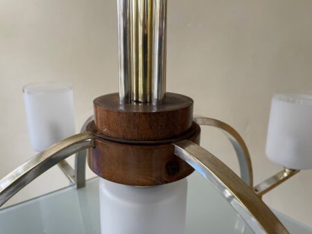 Plafondlamp Modernistisch 4 arms Mat glazen schalen en plaat Art Deco jaren 30 - Afbeelding 7