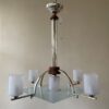 Plafondlamp Modernistisch 4 arms Mat glazen schalen en plaat Art Deco jaren 30 - Afbeelding 6