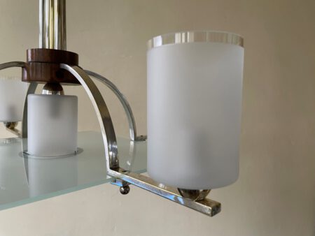 Plafondlamp Modernistisch 4 arms Mat glazen schalen en plaat Art Deco jaren 30 - Afbeelding 5