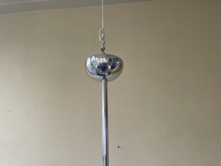 Plafondlamp 3 arms mat glazen Schalen verchroomde pendel Art Deco jaren 30 - Afbeelding 5