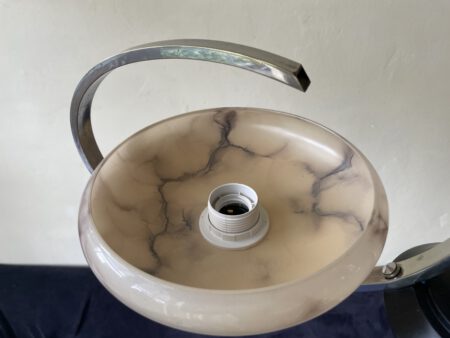 Plafondlamp 3 arms met gemarmerd glas Art Deco jaren 30 - Afbeelding 9