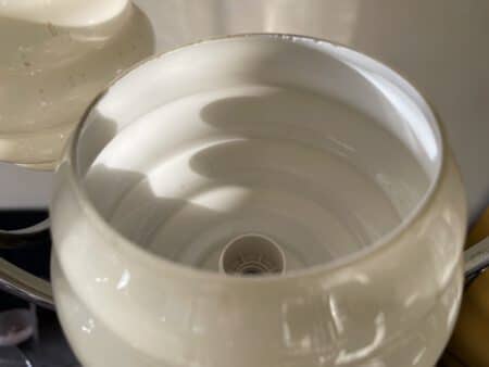 Plafondlamp 4 arms met gele kelken Verchroomd jaren 30 - Afbeelding 6
