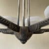 Plafondlamp 6 arms Verzilverde Pendel Clichyglazen Kelken jaren 40 - Afbeelding 6