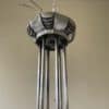 Plafondlamp 6 arms Verzilverde Pendel Clichyglazen Kelken jaren 40 - Afbeelding 8