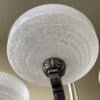 Plafondlamp 6 arms Verzilverde Pendel Clichyglazen Kelken jaren 40 - Afbeelding 10