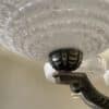 Plafondlamp 6 arms Verzilverde Pendel Clichyglazen Kelken jaren 40 - Afbeelding 11