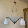 Plafondlamp 3 armen Frosted Glass Lamp Art Deco 1930 - Afbeelding 14
