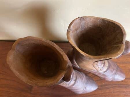 Solid antique wooden boots (victorian) - Afbeelding 4