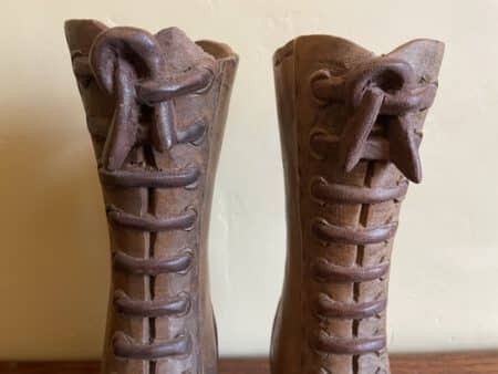 Solid antique wooden boots (victorian) - Afbeelding 5
