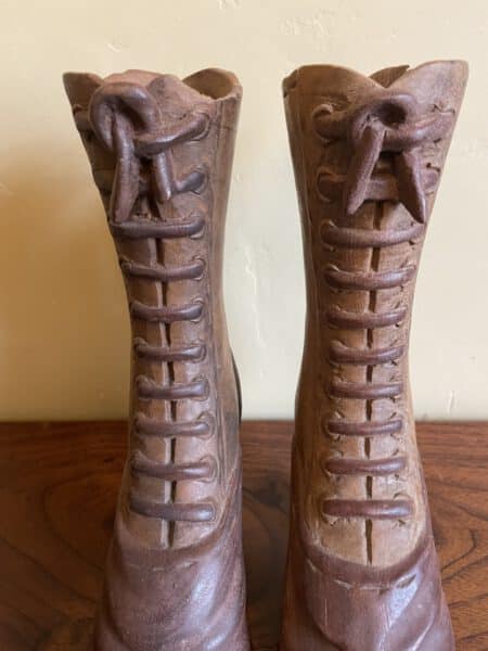 Solid antique wooden boots (victorian) - Afbeelding 6