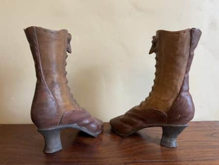 Solid antique wooden boots (victorian) - Afbeelding 8