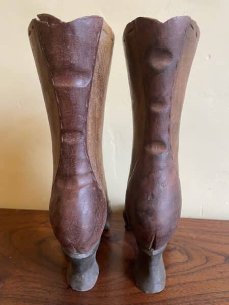 Solid antique wooden boots (victorian) - Afbeelding 9