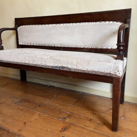 Bankje Bench Halbankje 19e eeuws Mahonie