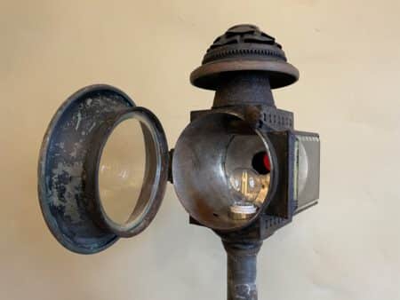 Industriele Vloerlamp op Oud Statief - Afbeelding 3