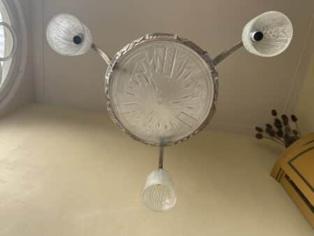 Plafondlamp ArtDeco jaren 30 verchroomd 3 armen - Afbeelding 2