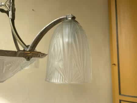 Plafondlamp ArtDeco jaren 30 verchroomd 3 armen - Afbeelding 11