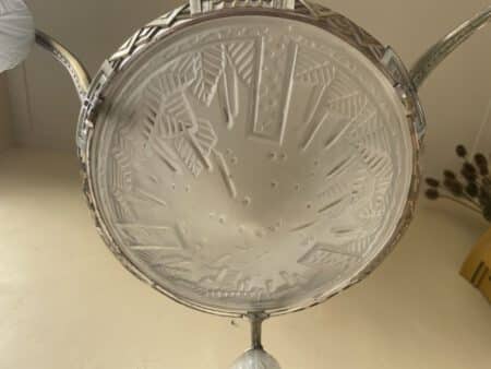 Plafondlamp ArtDeco jaren 30 verchroomd 3 armen - Afbeelding 3