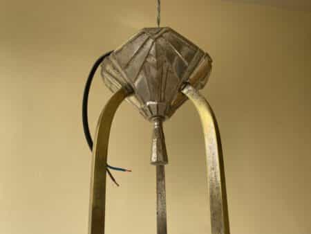 Plafondlamp ArtDeco jaren 30 verchroomd 3 armen - Afbeelding 4