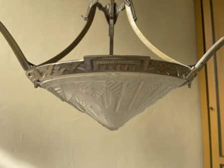 Plafondlamp ArtDeco jaren 30 verchroomd 3 armen - Afbeelding 7