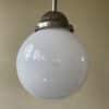 Lamp Witte Bol Verchroomde Pendel Art Deco 1930 - Afbeelding 2