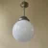 Lamp Witte Bol Verchroomde Pendel Art Deco 1930 - Afbeelding 3