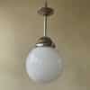 Lamp Witte Bol Verchroomde Pendel Art Deco 1930