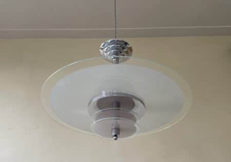 Lamp Schijflamp- Vintage jaren 60 Verchroomd Frans - Afbeelding 8
