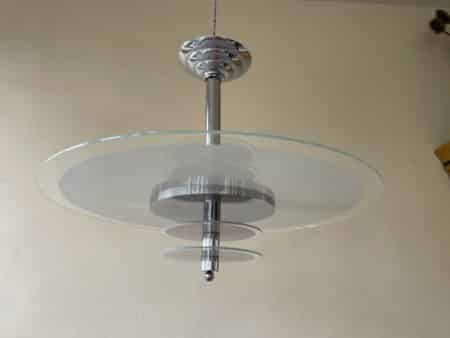 Lamp Schijflamp- Vintage jaren 60 Verchroomd Frans