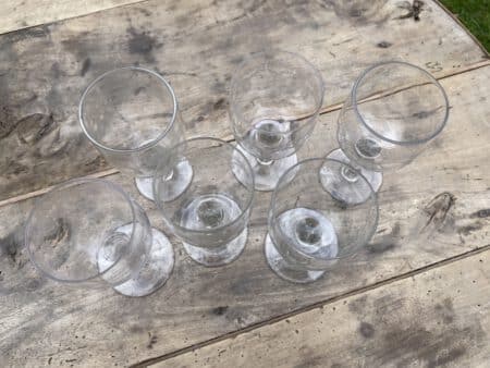 6 x 19e eeuwse hand gegraveerd Wijnglazen Glazen - Afbeelding 3