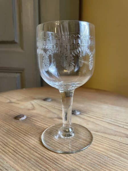 6 x 19e eeuwse hand gegraveerd Wijnglazen Glazen - Afbeelding 2