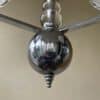Plafondlamp Lamp Art Deco 1930 3 arms Matglazen schalen Verchroomd Frans - Afbeelding 10
