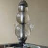 Plafondlamp Lamp Art Deco 1930 3 arms Matglazen schalen Verchroomd Frans - Afbeelding 5