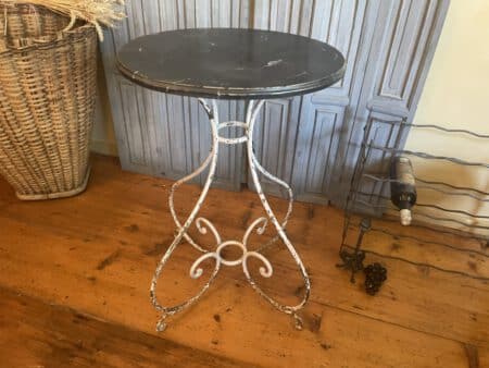 Tafel Bijzettafel Art Nouveau 1890 met Faux Marbre Hand gesmeed - Afbeelding 13