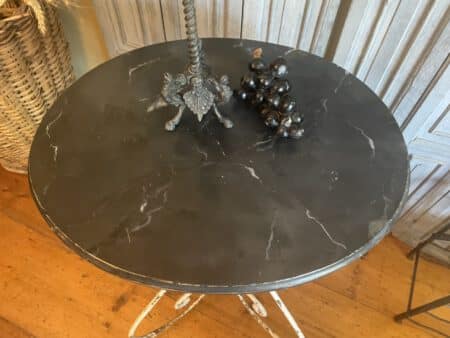Tafel Bijzettafel Art Nouveau 1890 met Faux Marbre Hand gesmeed - Afbeelding 3