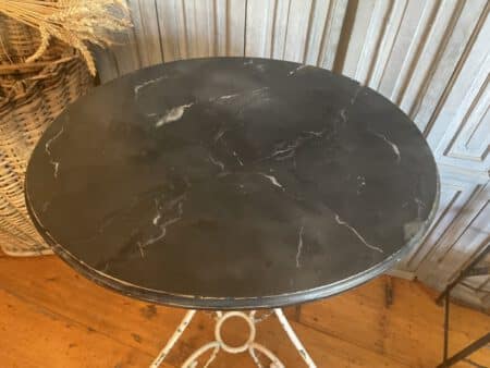 Tafel Bijzettafel Art Nouveau 1890 met Faux Marbre Hand gesmeed - Afbeelding 4