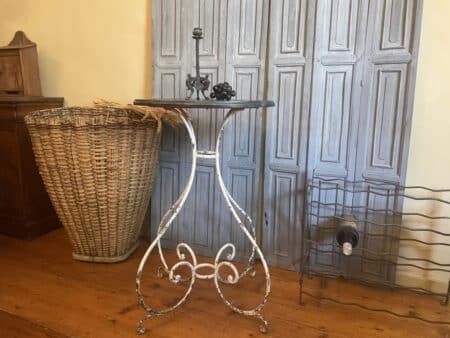Tafel Bijzettafel Art Nouveau 1890 met Faux Marbre Hand gesmeed - Afbeelding 5