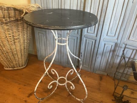 Tafel Bijzettafel Art Nouveau 1890 met Faux Marbre Hand gesmeed - Afbeelding 6