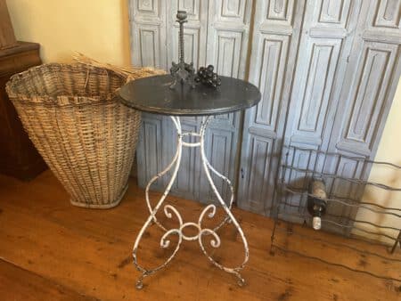 Tafel Bijzettafel Art Nouveau 1890 met Faux Marbre Hand gesmeed