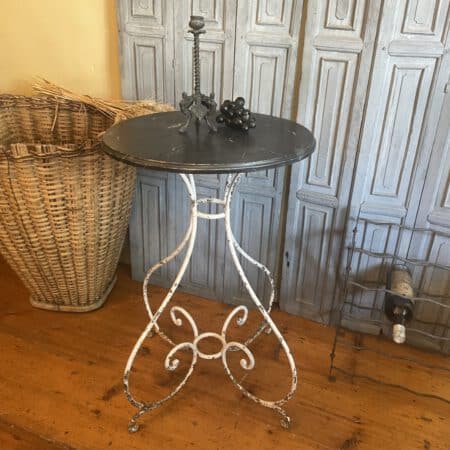 Tafel Bijzettafel Art Nouveau 1890 met Faux Marbre Hand gesmeed