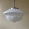 Lamp Hanglamp art deco 1930 witte bol ufo vorm - Afbeelding 2