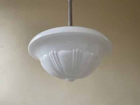 Lamp Hanglamp art deco 1930 witte bol ufo vorm - Afbeelding 3