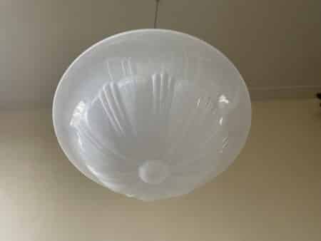 Lamp Hanglamp art deco 1930 witte bol ufo vorm - Afbeelding 6