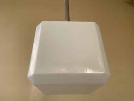 Lamp Hanglamp Kubus vorm art deco 1920 witglas - Afbeelding 3