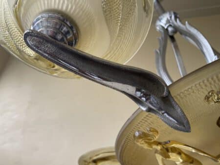 Plafondlamp Lamp  Art Deco 1930 Gele Schalen met Zeemeerminnen - Afbeelding 18