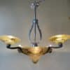 Plafondlamp Lamp  Art Deco 1930 Gele Schalen met Zeemeerminnen - Afbeelding 4